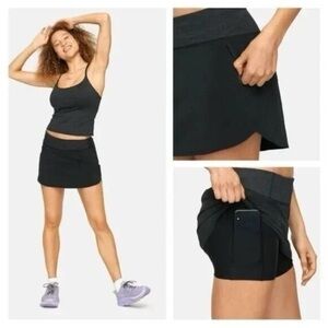 Outdoor Voices Hudson 4" Skort Zip Pocket Black Women's Size XXS NEW